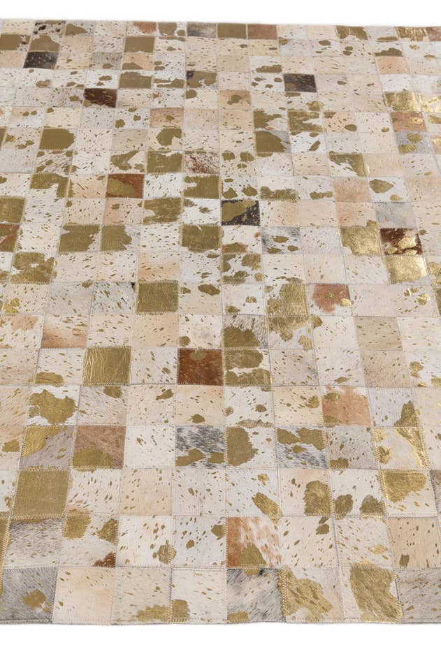 Detail image of 5' 2 x 8' 1 Cowhide Stocks Rug