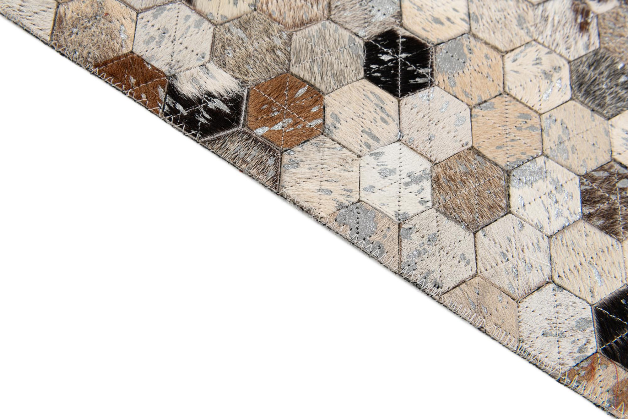 5' 4 x 7' 7 Cowhide Stocks Rug