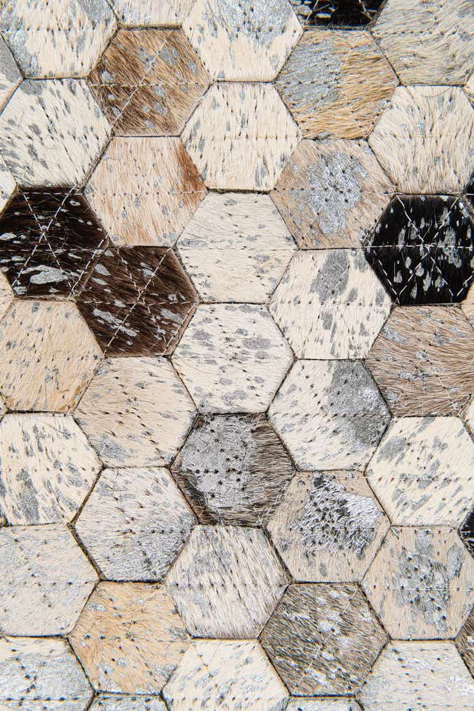 5' 3 x 7' 8 Cowhide Stocks Rug