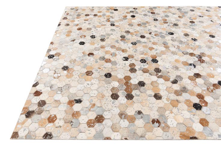 Detail image of 5' 2 x 7' 5 Cowhide Stocks Rug