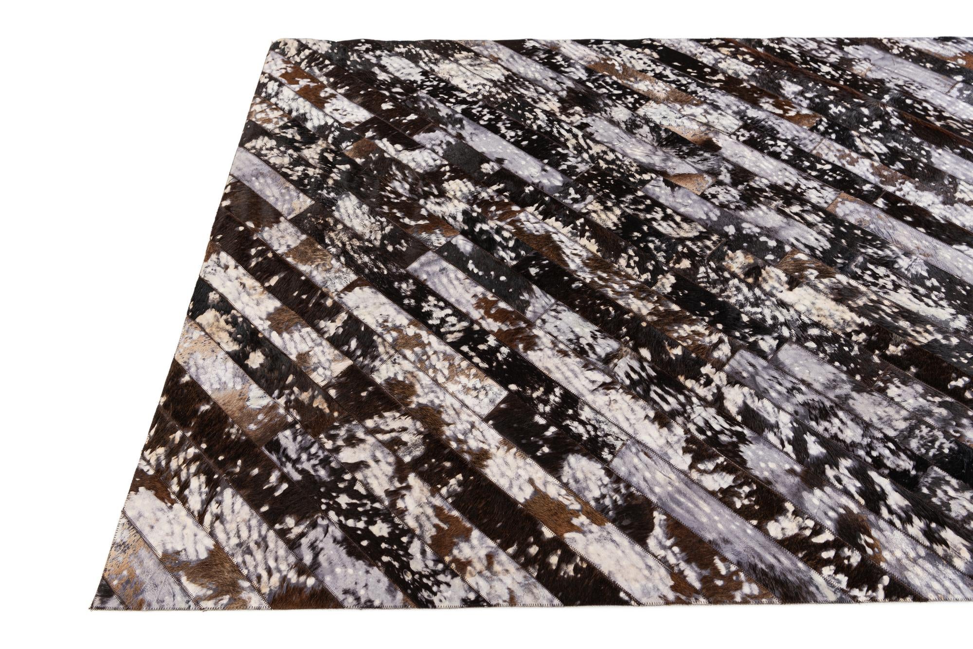 5' 1 x 8' Cowhide Stocks Rug