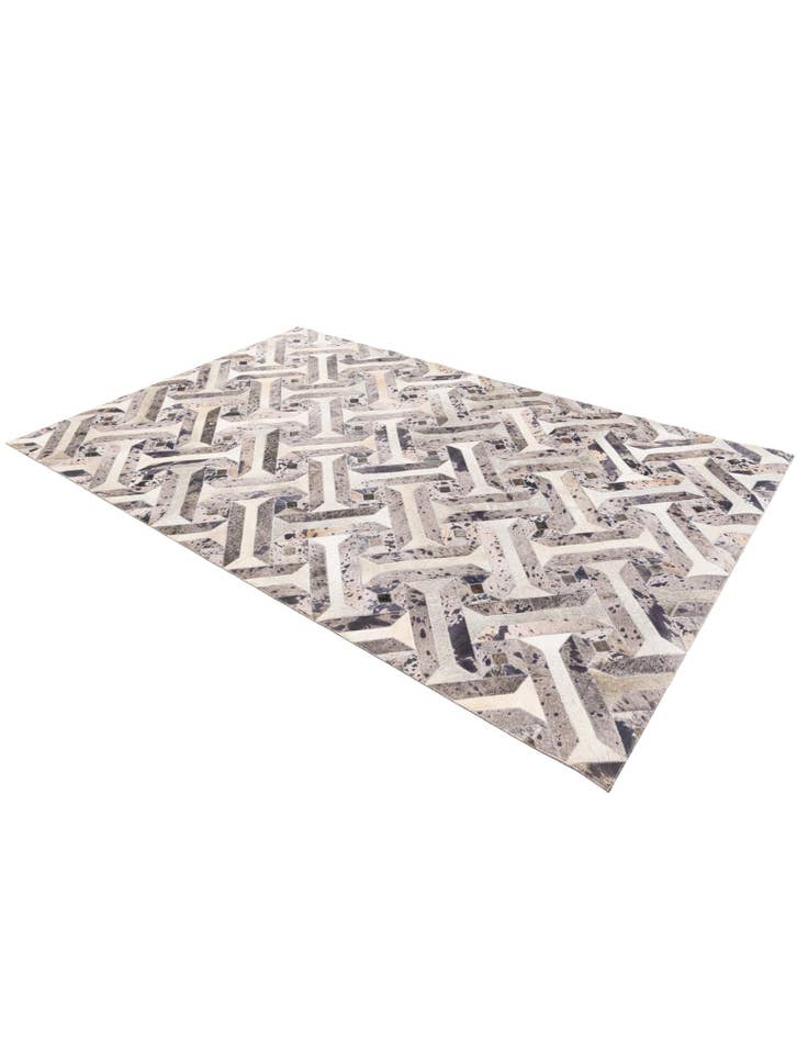Detail image of 5' 2 x 8' 1 Cowhide Stocks Rug