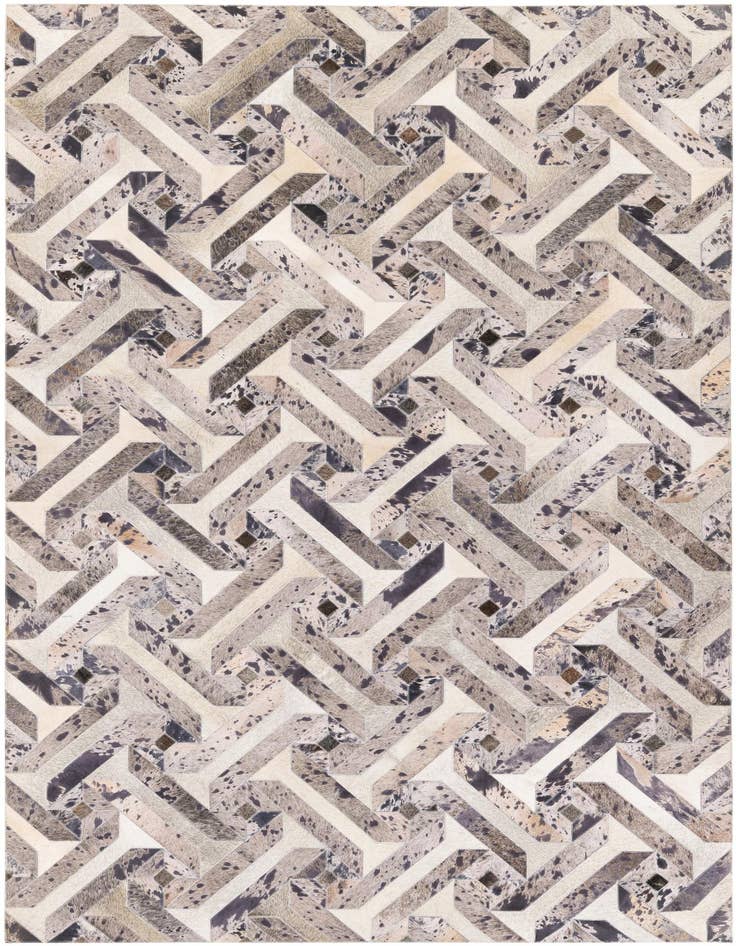 Detail image of 5' 2 x 8' 1 Cowhide Stocks Rug