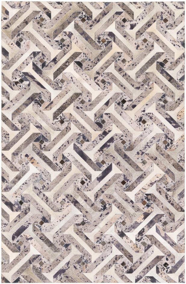 Detail image of 5' 2 x 8' 1 Cowhide Stocks Rug
