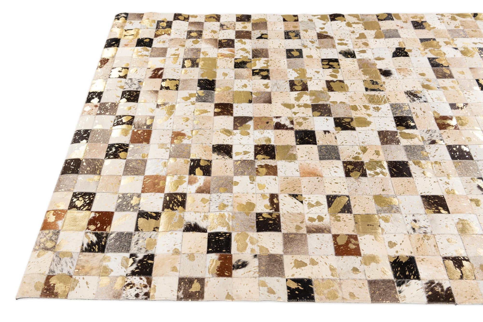 5' x 7' 11 Cowhide Stocks Rug