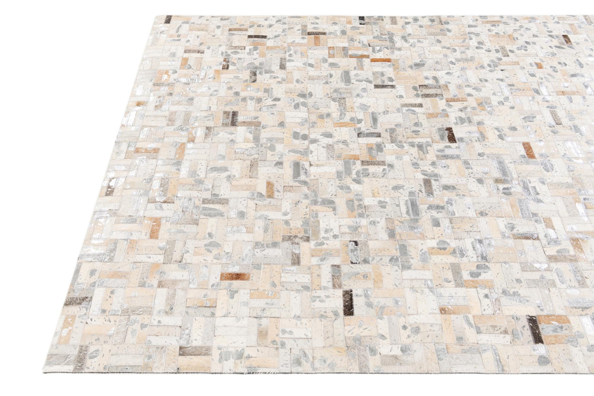 4' 11 x 7' 10 Cowhide Stocks Rug