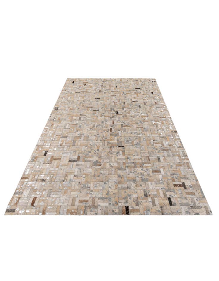 Detail image of 4' 11 x 8' 1 Cowhide Stocks Rug