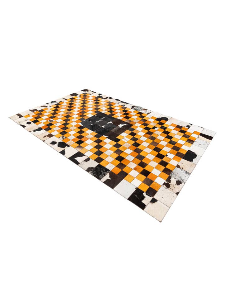 Detail image of 5' 1 x 8' 1 Cowhide Stocks Rug