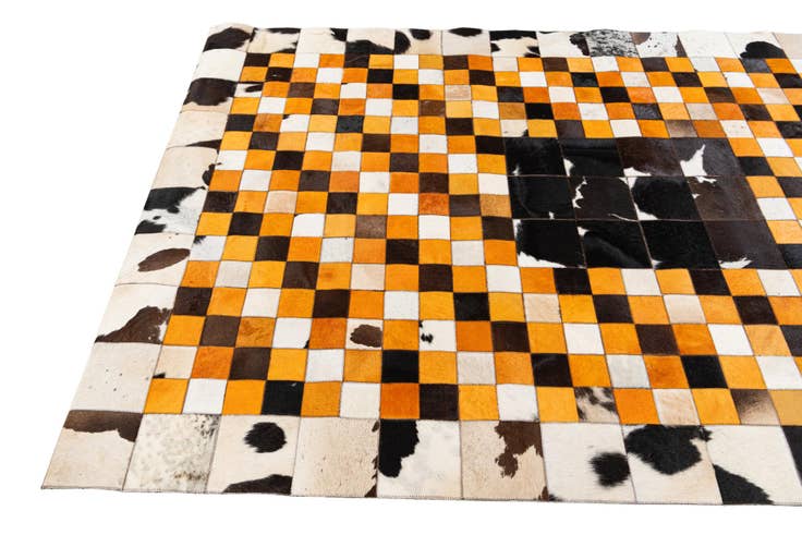 Detail image of 5' 1 x 8' 1 Cowhide Stocks Rug