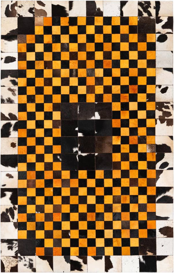 Detail image of 5' x 8' Cowhide Stocks Rug