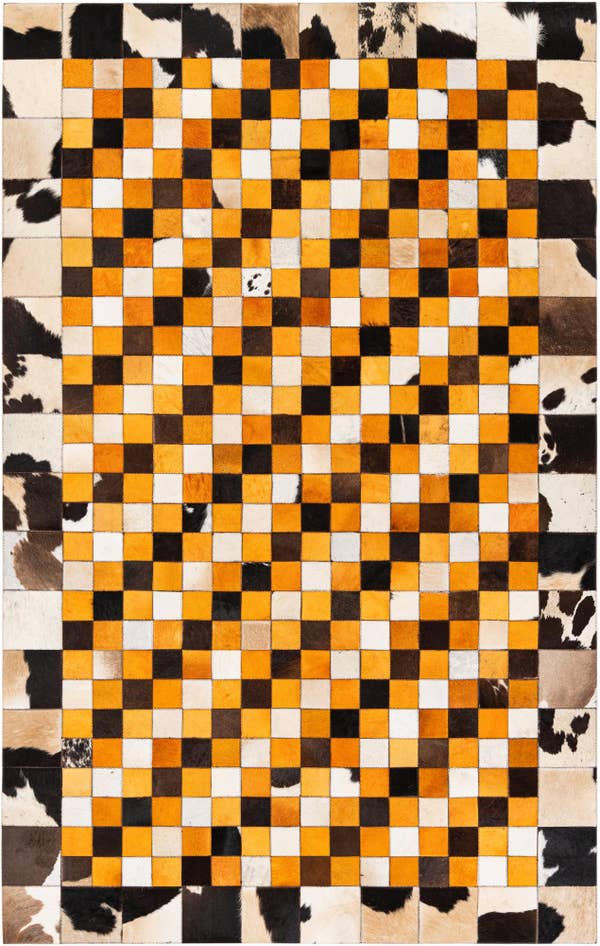 Detail image of 5' 1 x 8' Cowhide Stocks Rug
