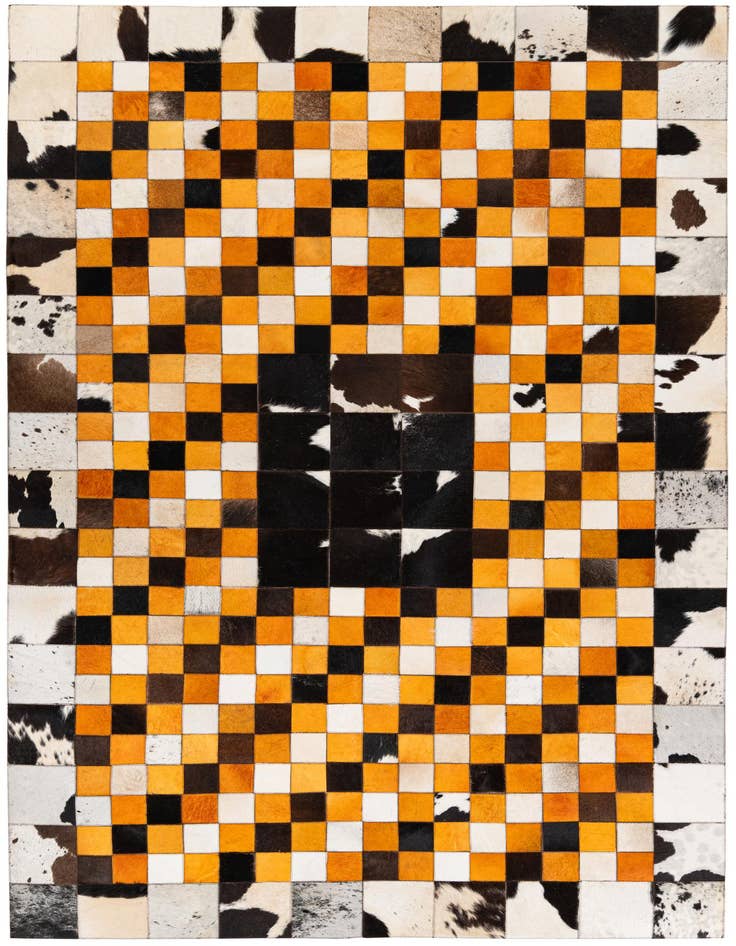 Detail image of 5' x 8' Cowhide Stocks Rug