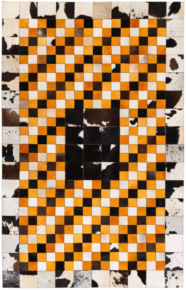Detail image of 5' x 8' Cowhide Stocks Rug