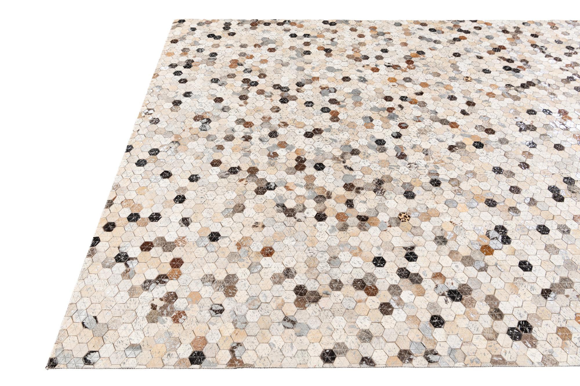 5' 4 x 7' 7 Cowhide Stocks Rug