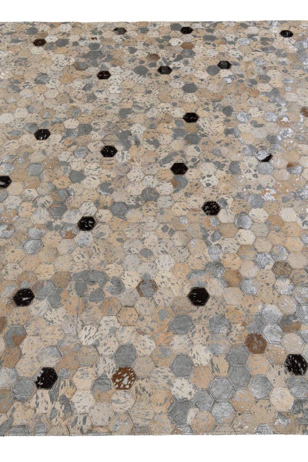 Detail image of 5' 2 x 7' 5 Cowhide Stocks Rug