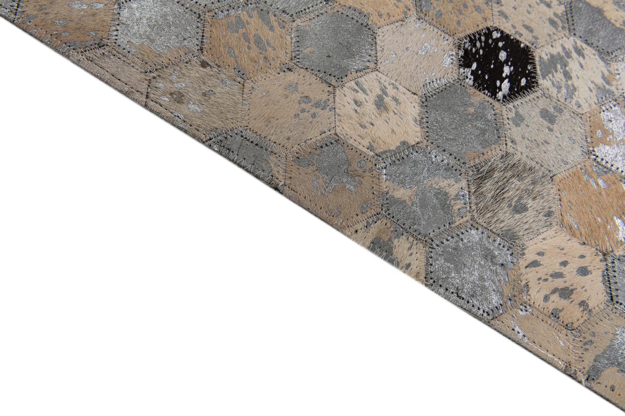 5' 2 x 7' 5 Cowhide Stocks Rug