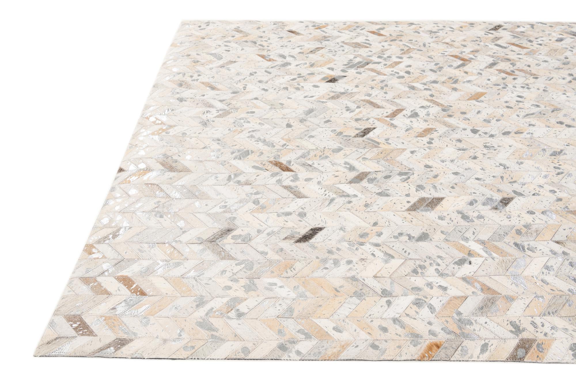 5' 1 x 8' Cowhide Stocks Rug
