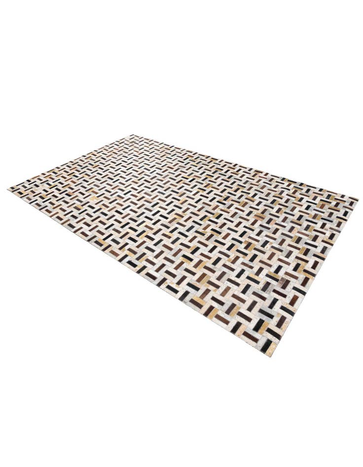 Detail image of 4' 11 x 7' 11 Cowhide Stocks Rug