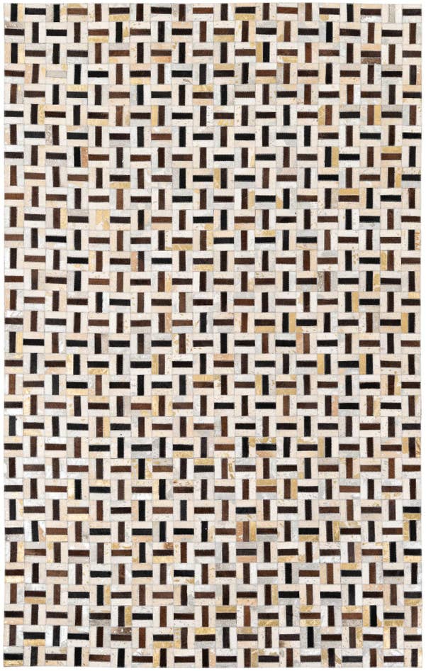 Detail image of 4' 11 x 7' 11 Cowhide Stocks Rug