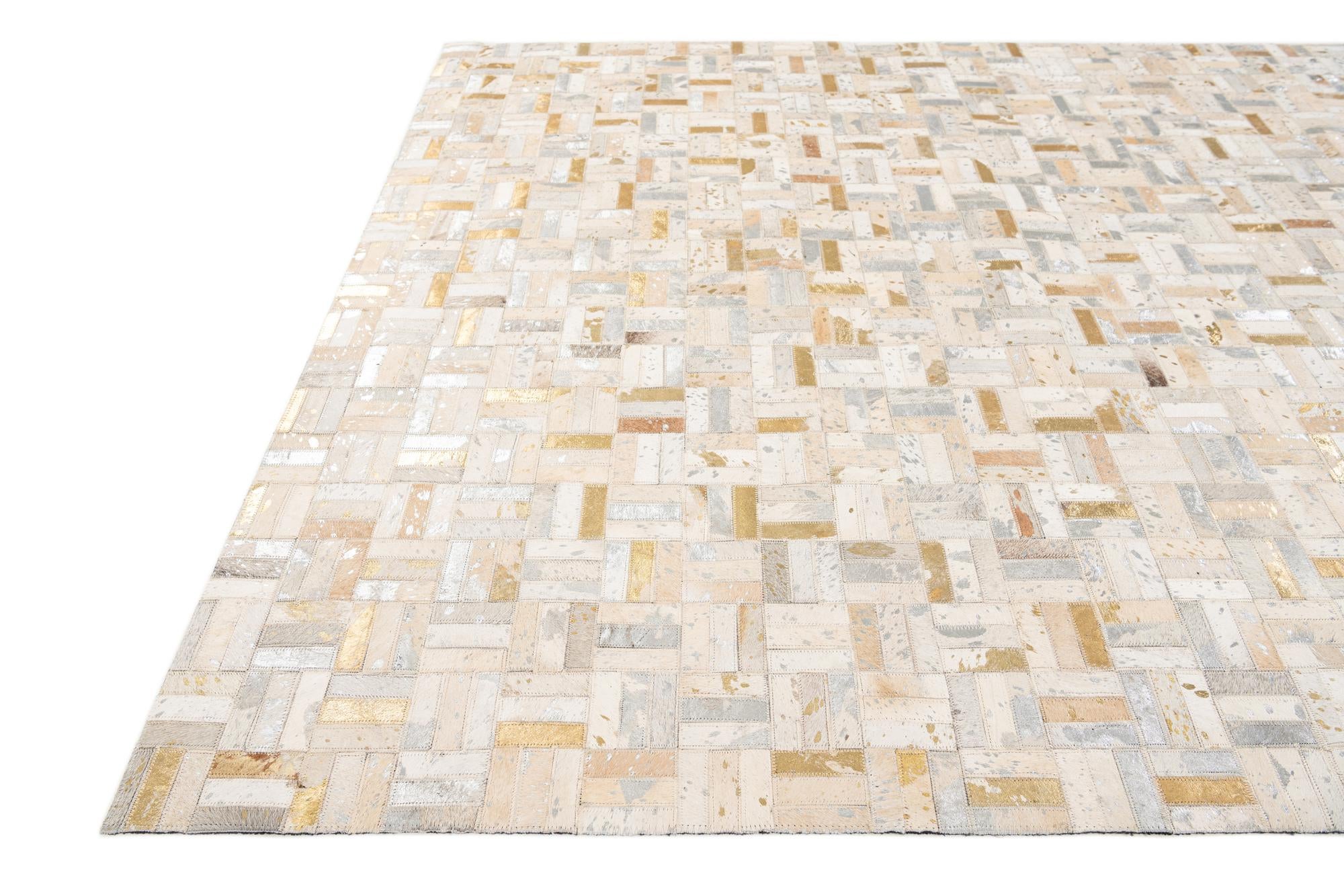 5' x 7' 11 Cowhide Stocks Rug