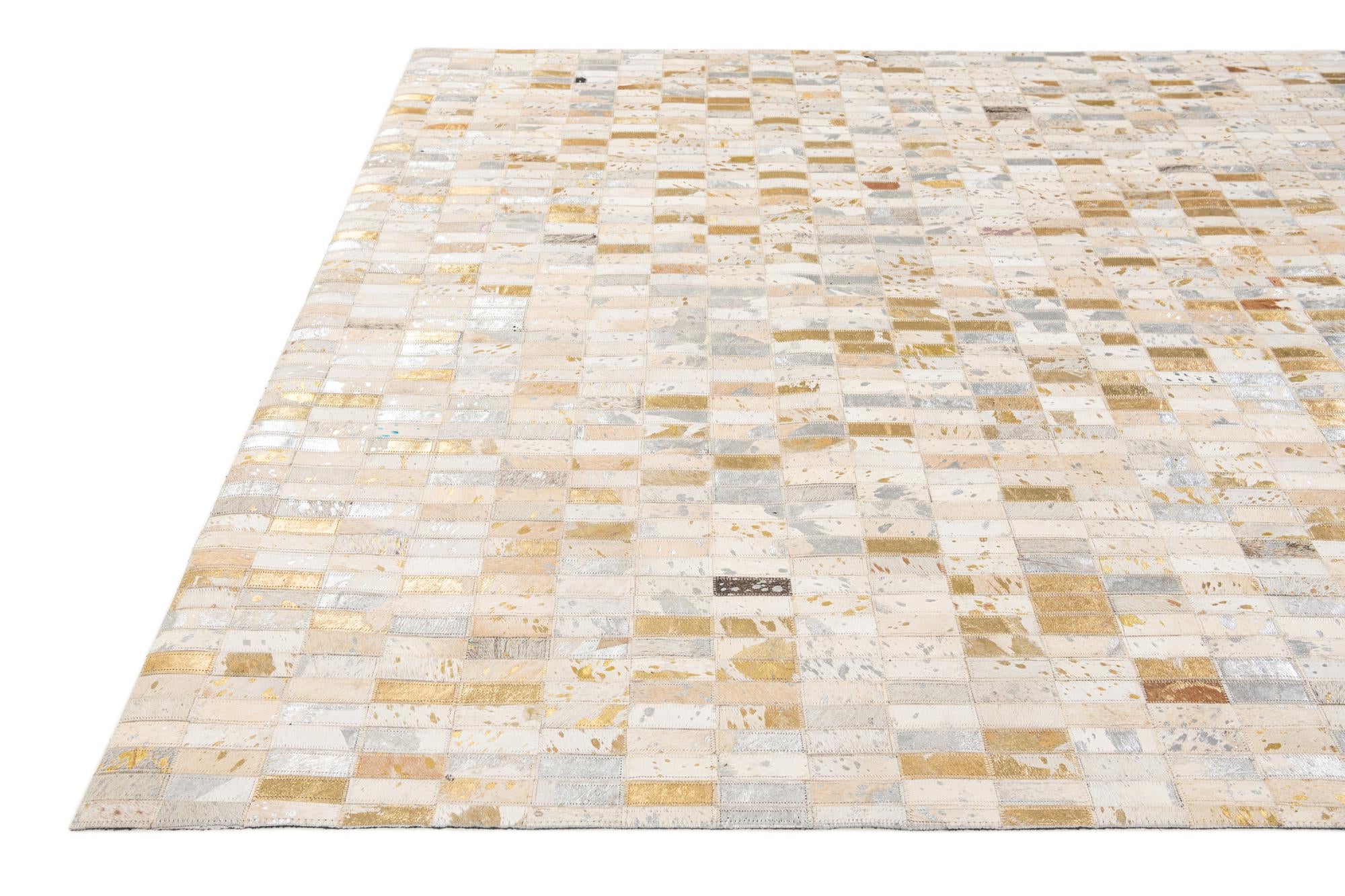 4' 11 x 7' 10 Cowhide Stocks Rug