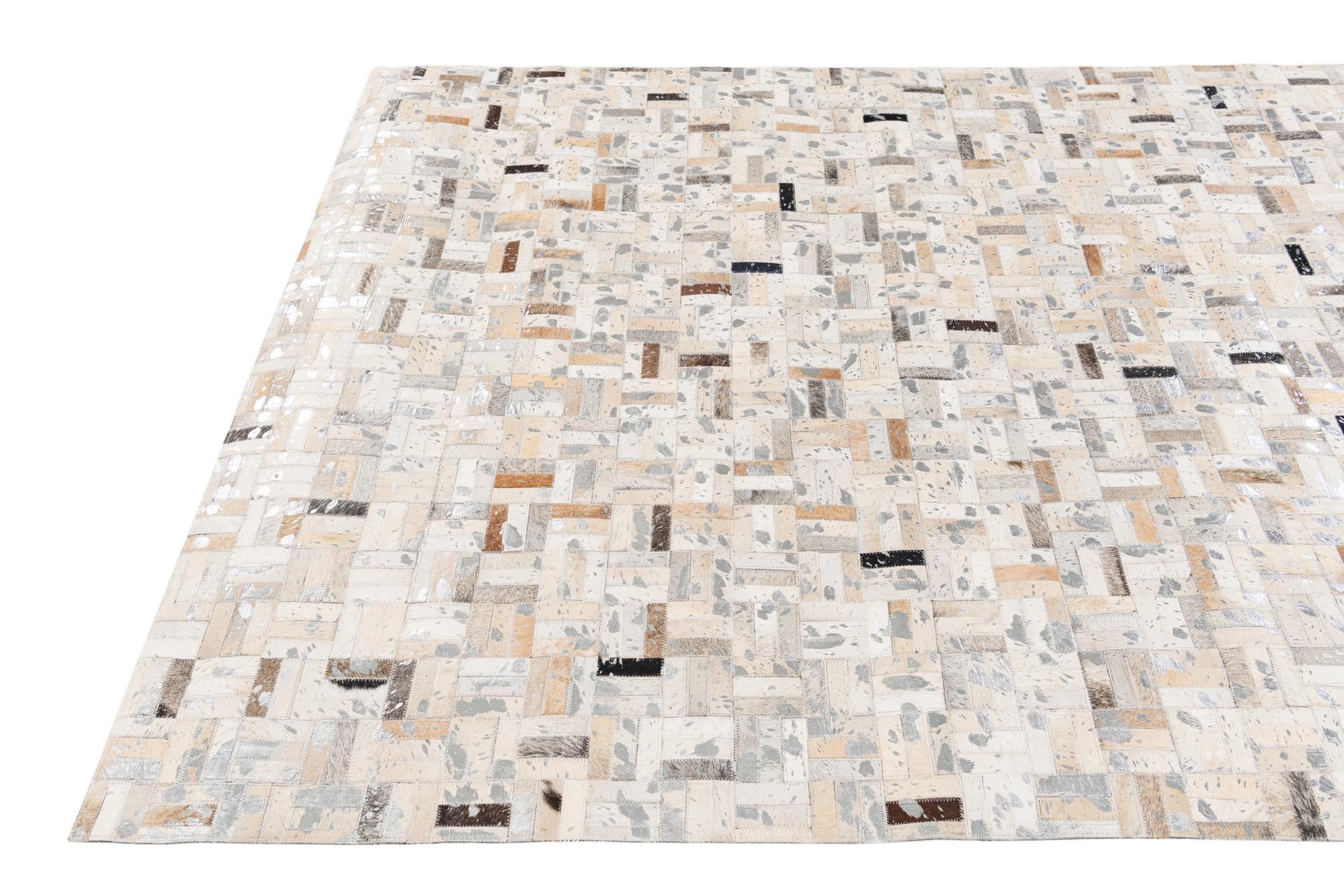 5' 3 x 7' 10 Cowhide Stocks Rug