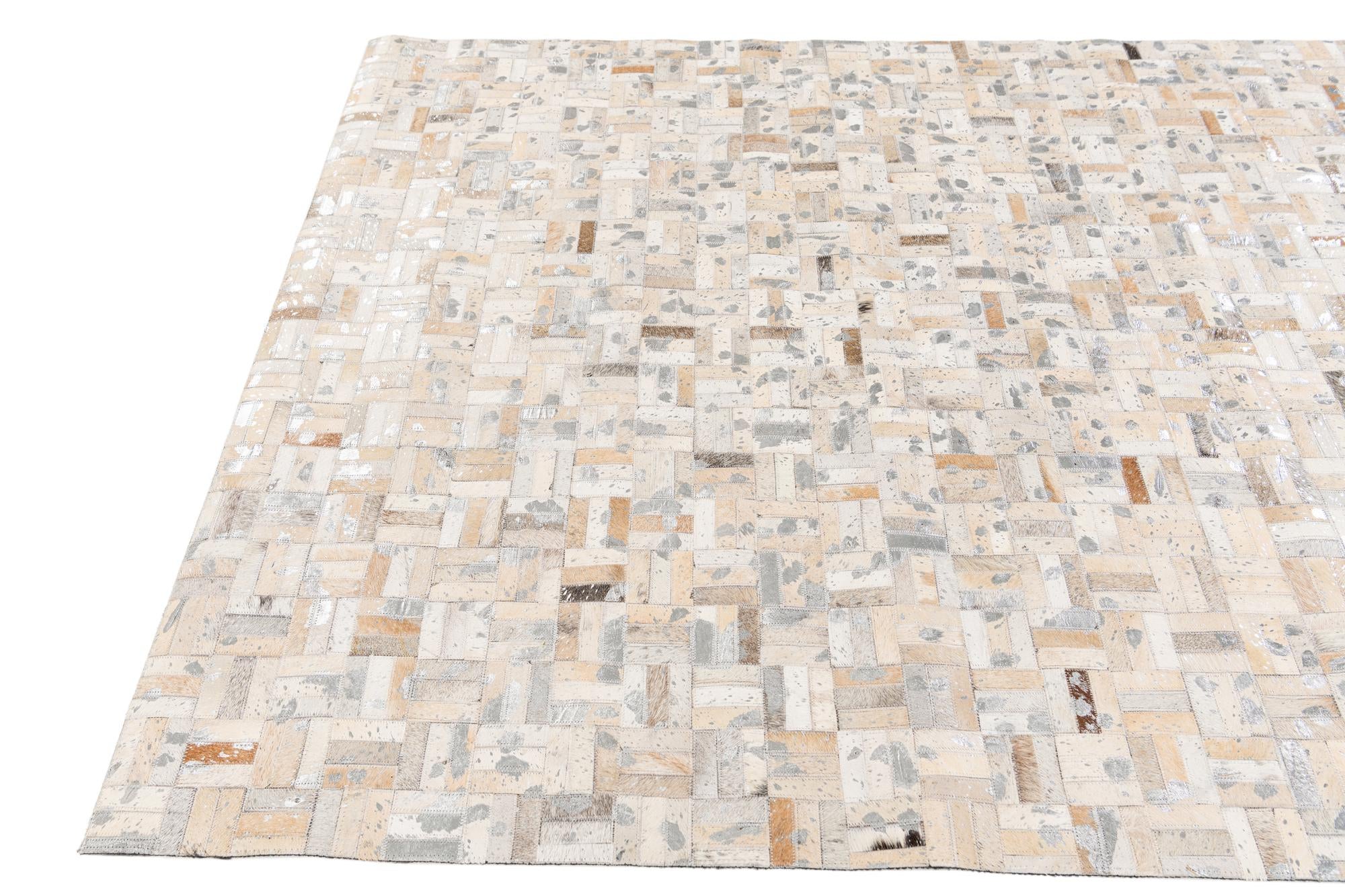 4' 11 x 7' 10 Cowhide Stocks Rug