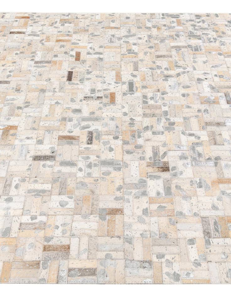 Detail image of 4' 11 x 8' 1 Cowhide Stocks Rug