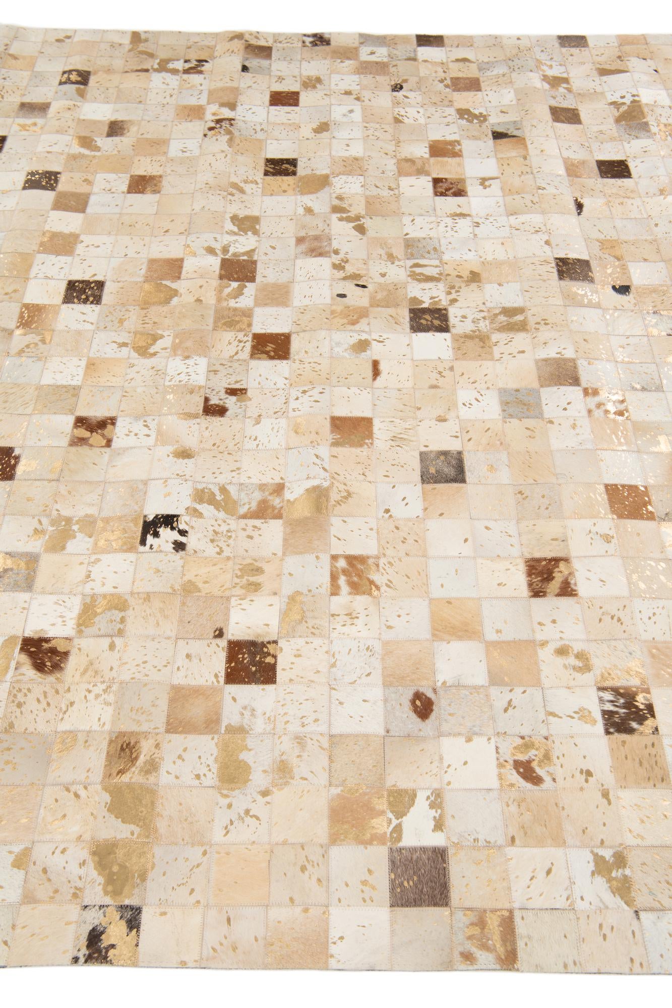 7' 10 x 9' 9 Cowhide Stocks Rug