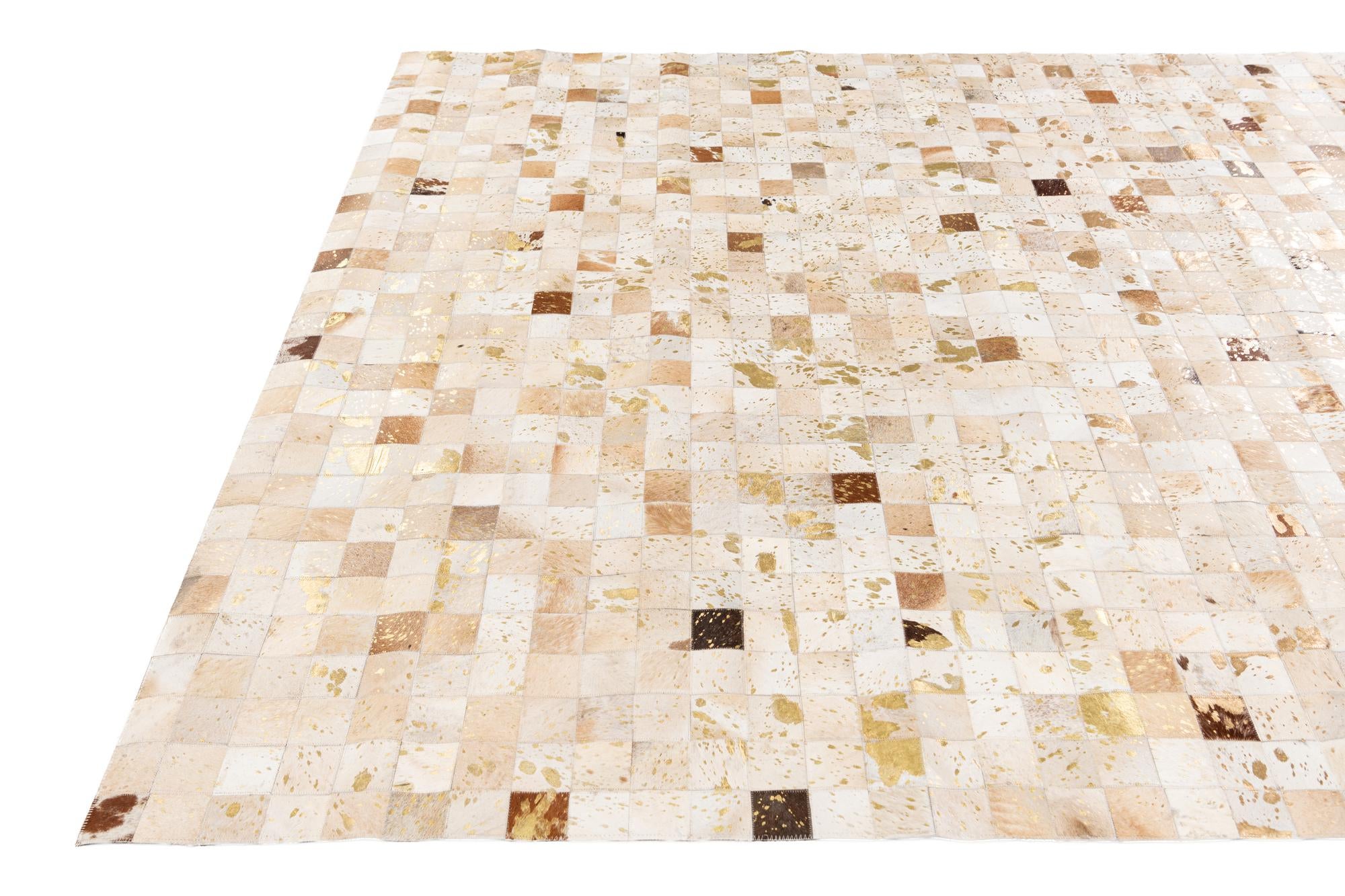 7' 10 x 9' 9 Cowhide Stocks Rug