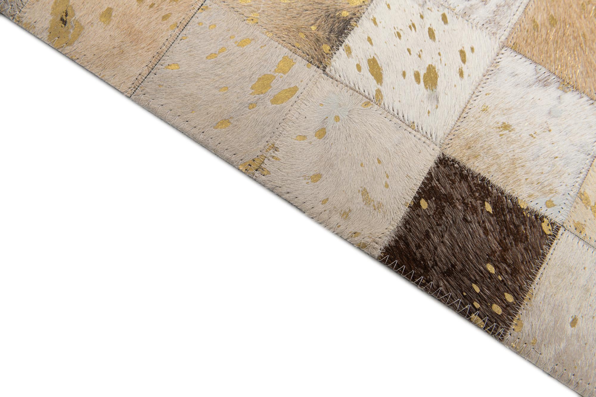 7' 10 x 9' 10 Cowhide Stocks Rug
