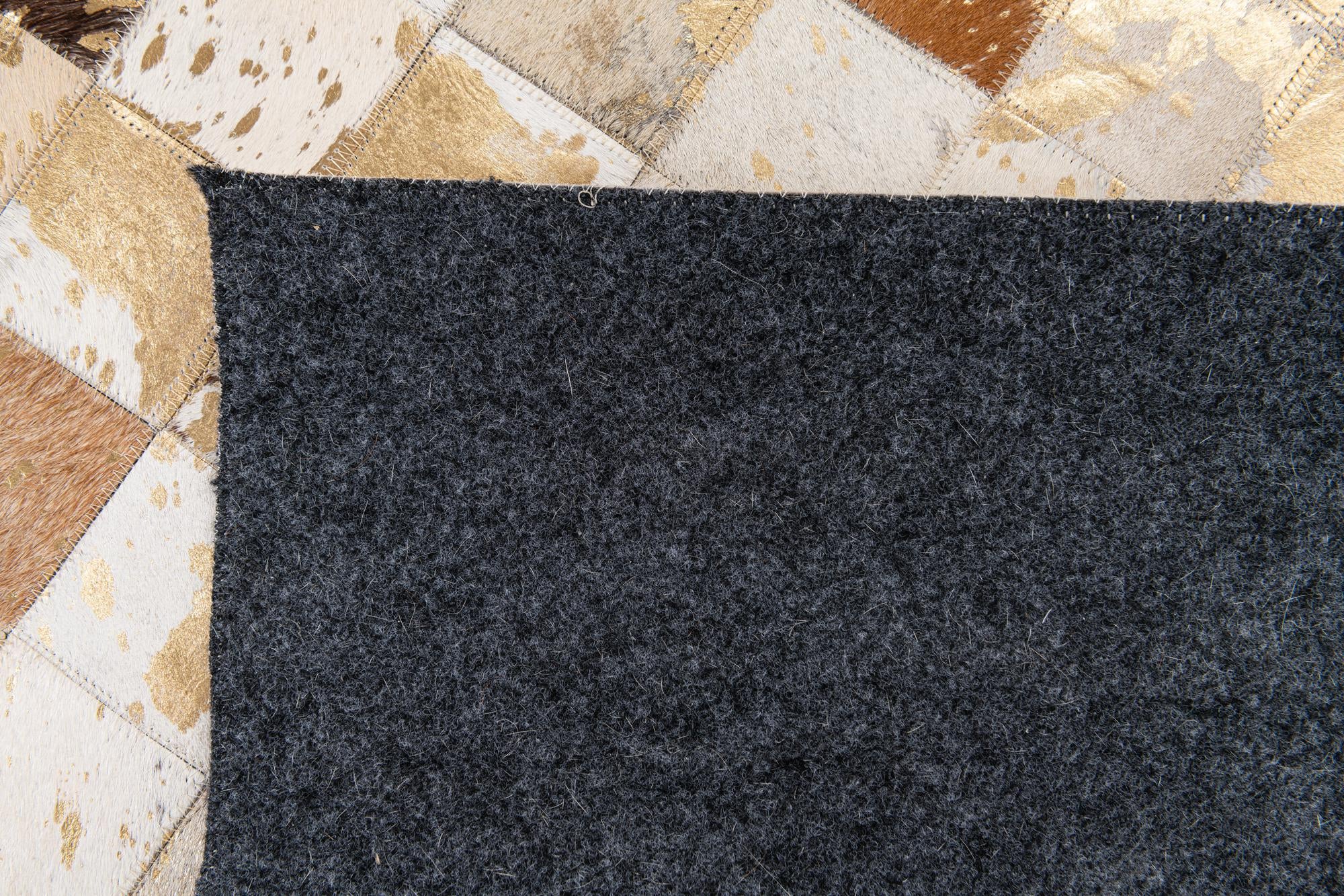 7' 10 x 9' 10 Cowhide Stocks Rug