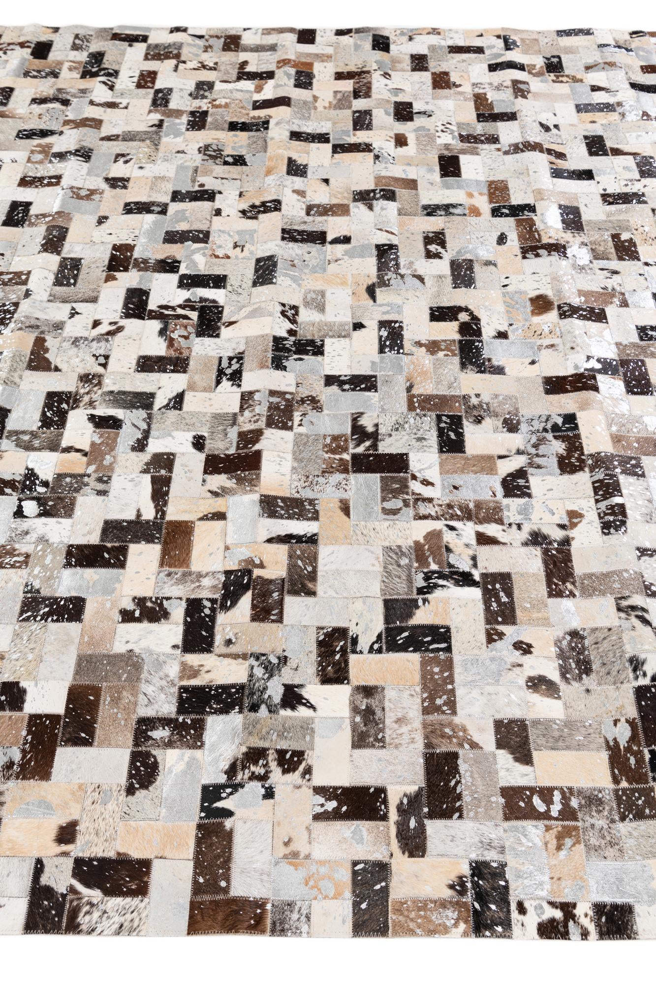 7' 11 x 9' 10 Cowhide Stocks Rug