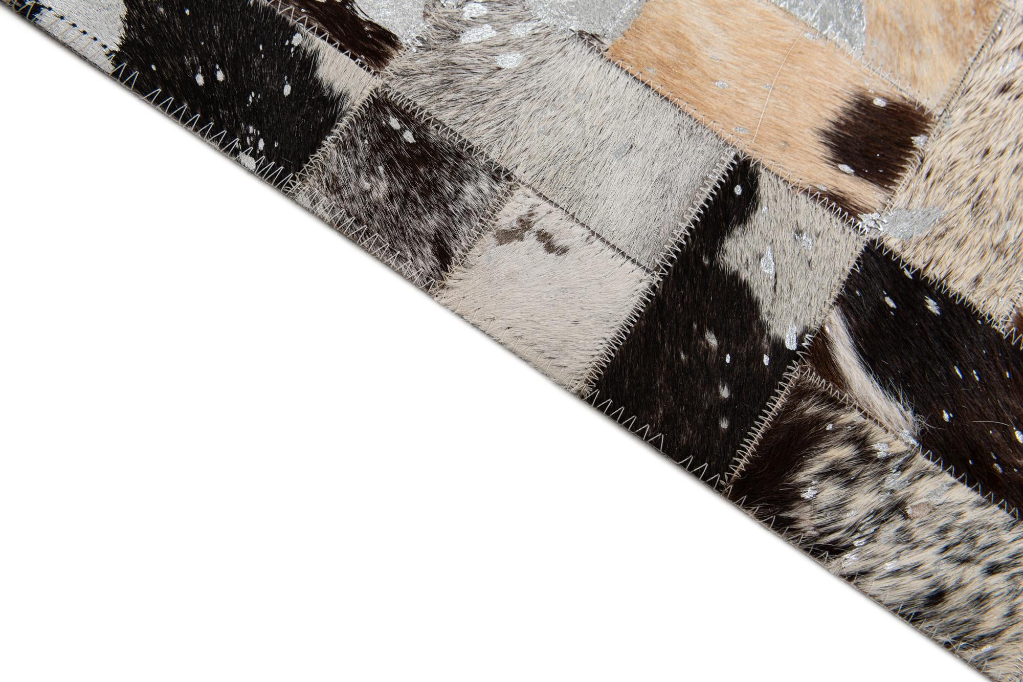 7' 11 x 9' 10 Cowhide Stocks Rug