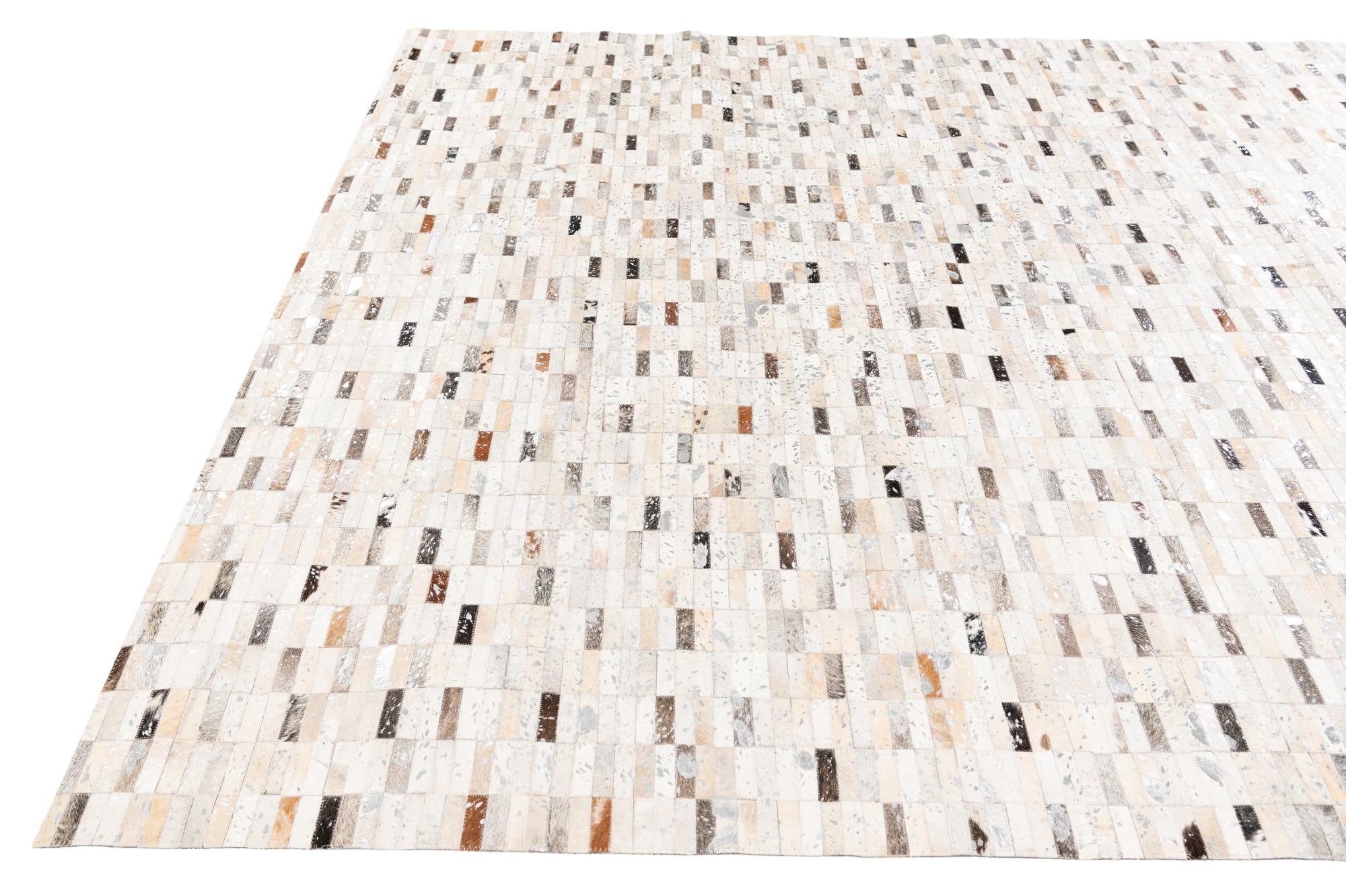 7' 11 x 9' 11 Cowhide Stocks Rug