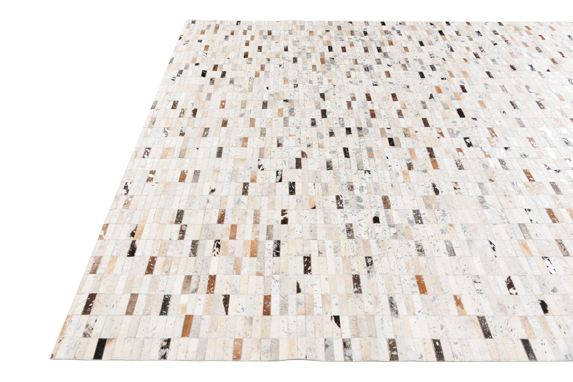 7' 11 x 9' 11 Cowhide Stocks Rug