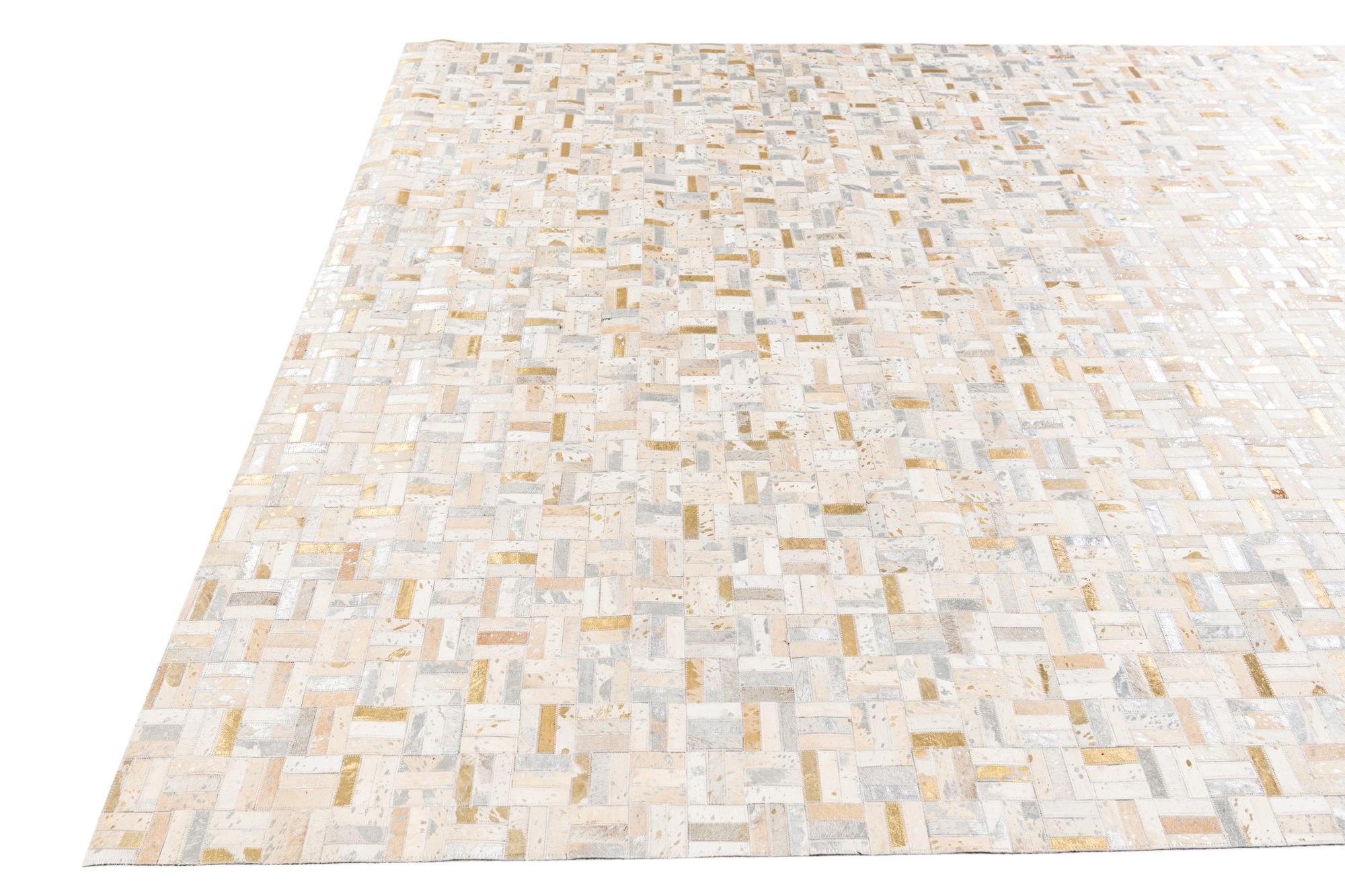 7' 11 x 9' 11 Cowhide Stocks Rug