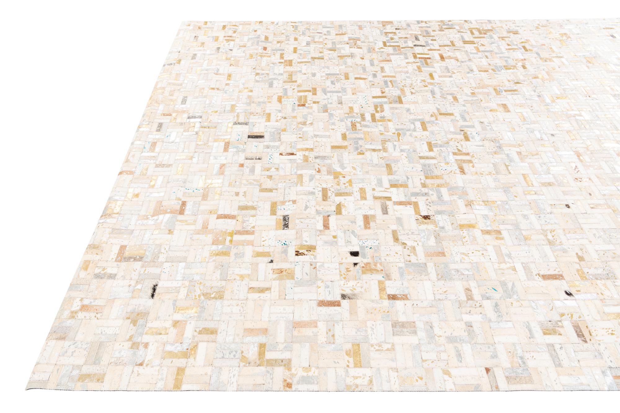 7' 10 x 9' 9 Cowhide Stocks Rug