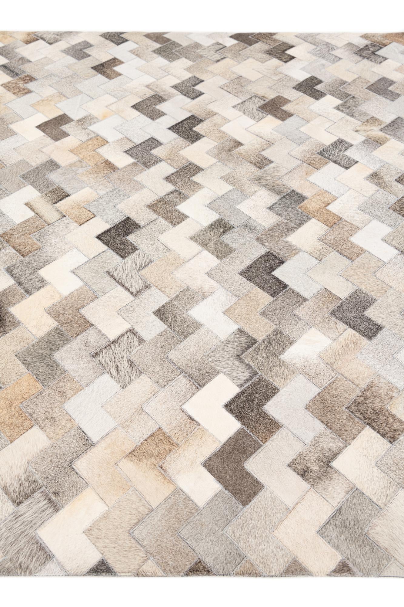 5' 7 x 7' 10 Cowhide Stocks Rug