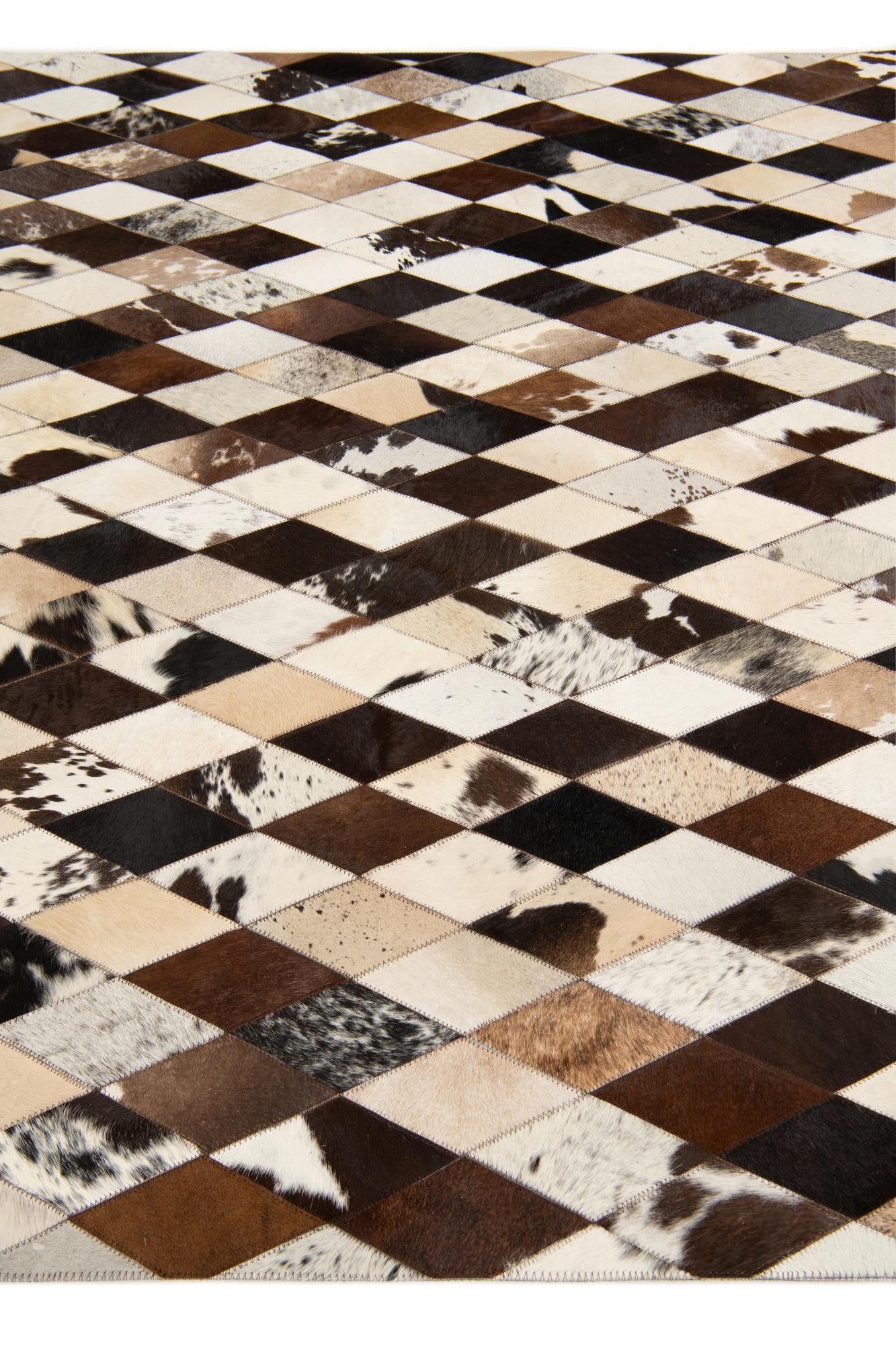 5' 7 x 8' Cowhide Stocks Rug