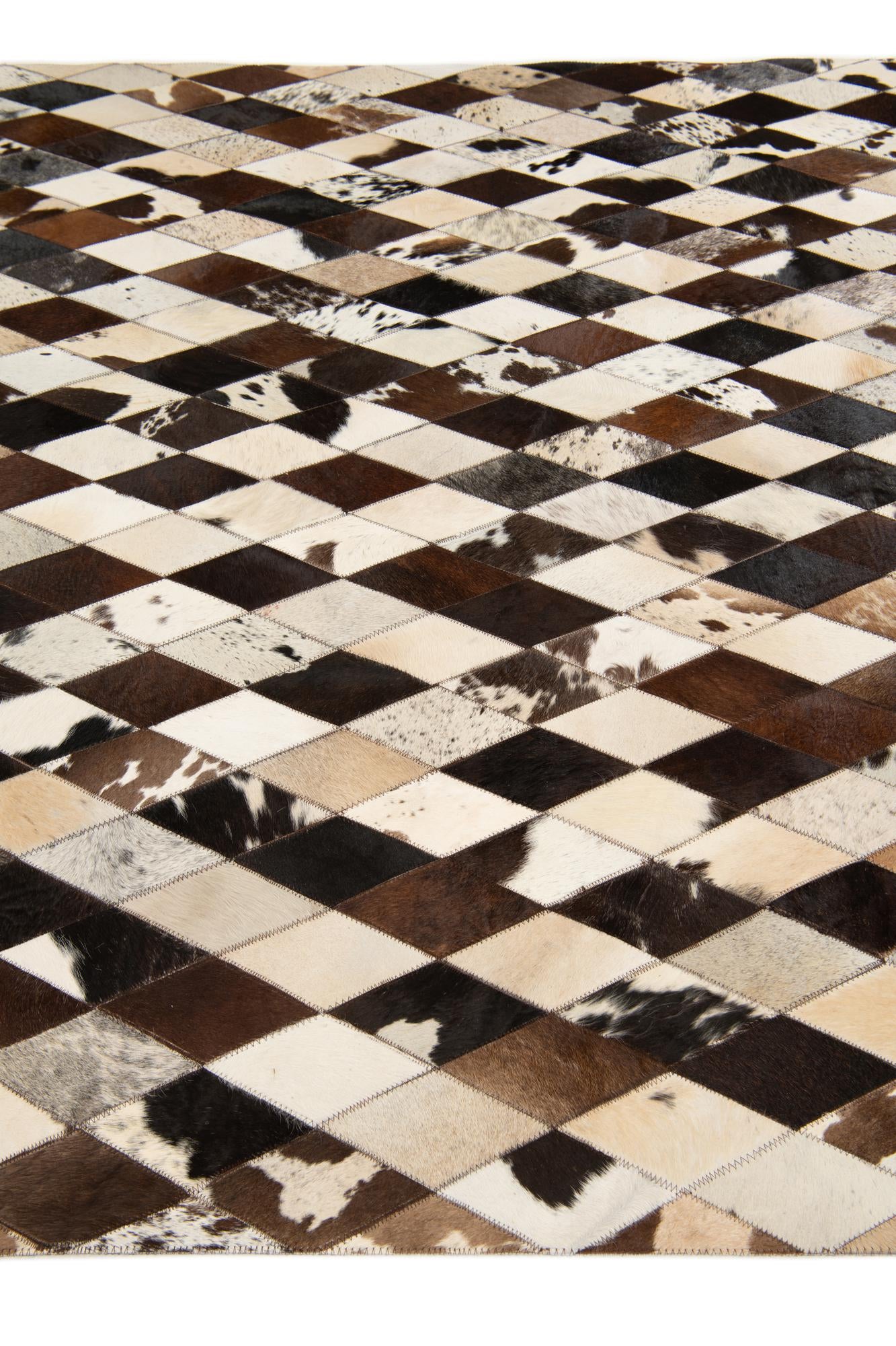 5' 8 x 8' Cowhide Stocks Rug