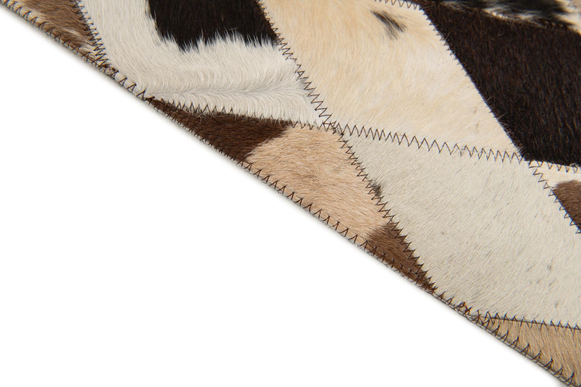 5' 8 x 8' Cowhide Stocks Rug