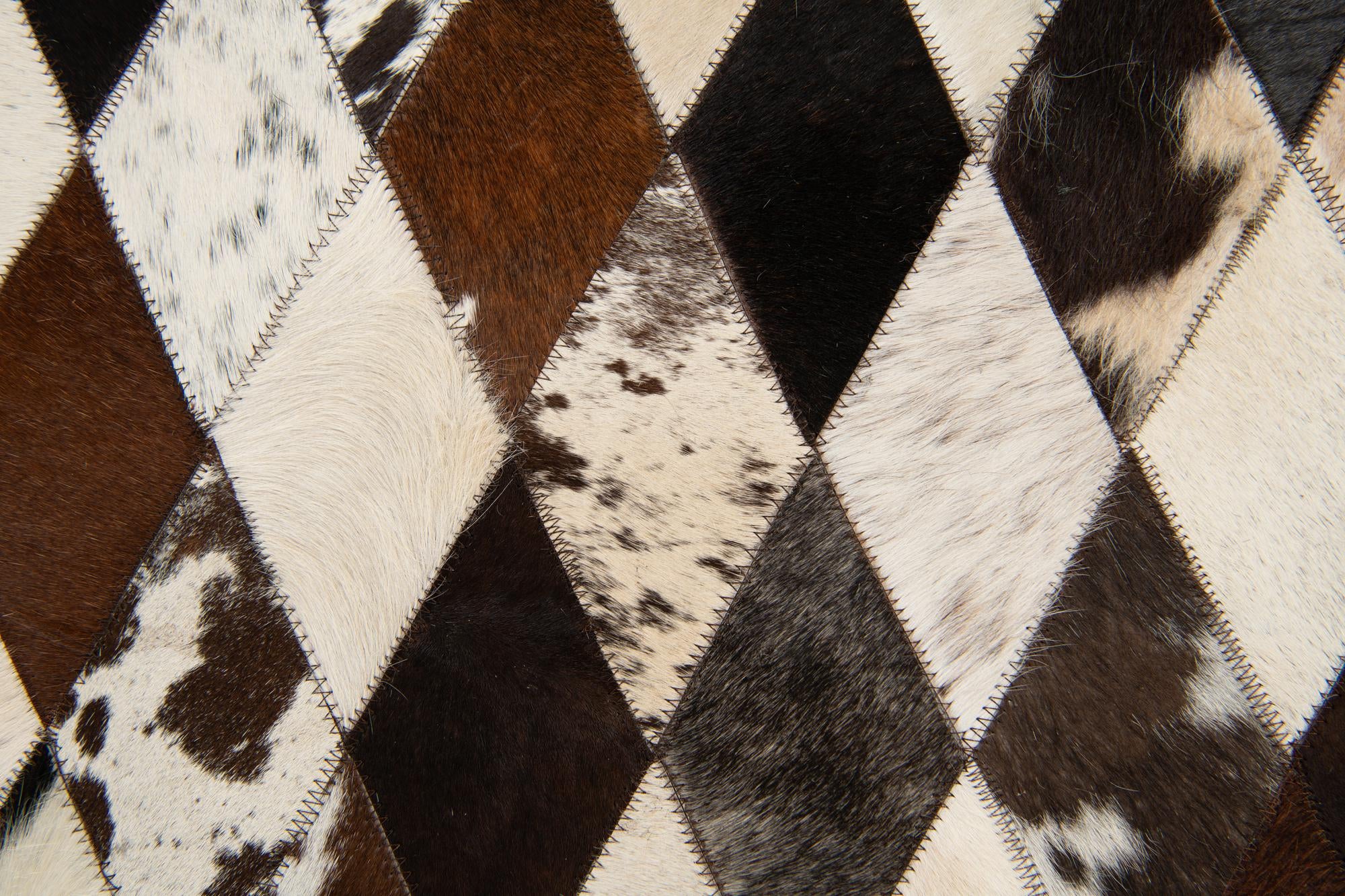 5' 8 x 8' Cowhide Stocks Rug