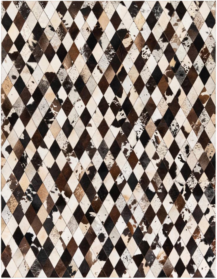 Detail image of 5' 8 x 8' Cowhide Stocks Rug