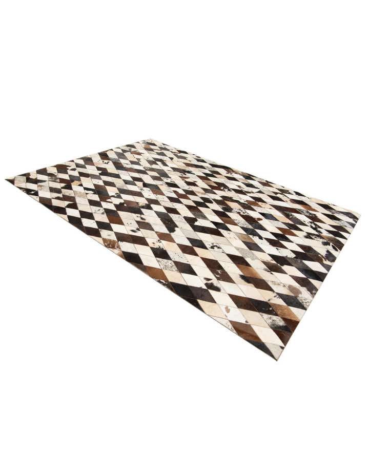 5' 8 x 8' Cowhide Stocks Rug
