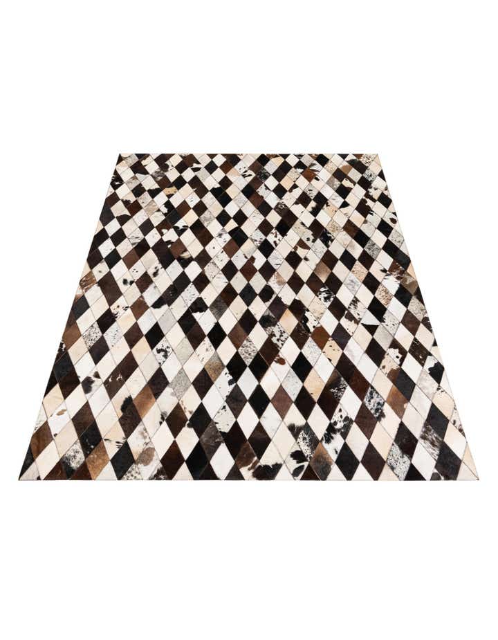 5' 8 x 8' Cowhide Stocks Rug