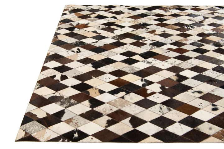5' 8 x 8' Cowhide Stocks Rug