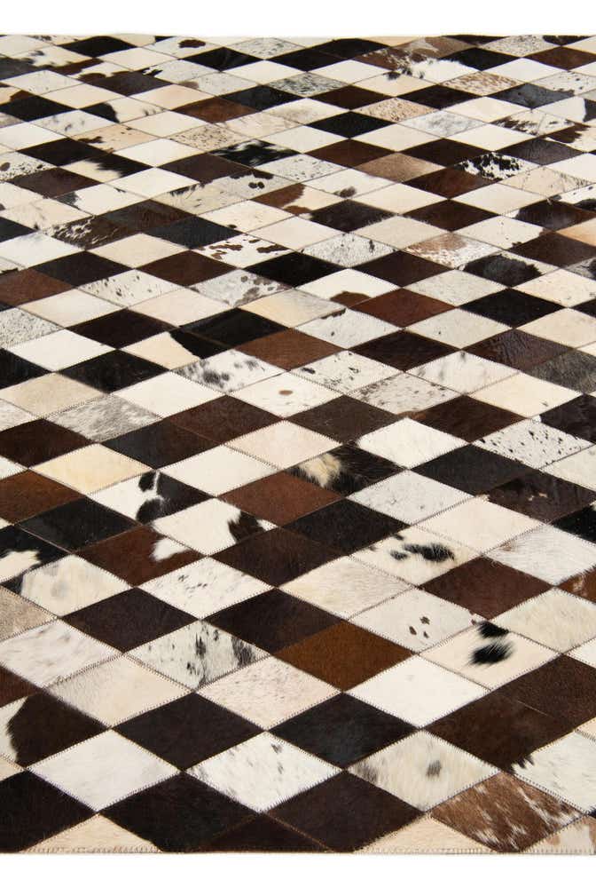 5' 8 x 8' Cowhide Stocks Rug