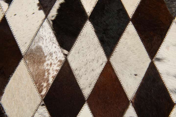 5' 8 x 8' Cowhide Stocks Rug