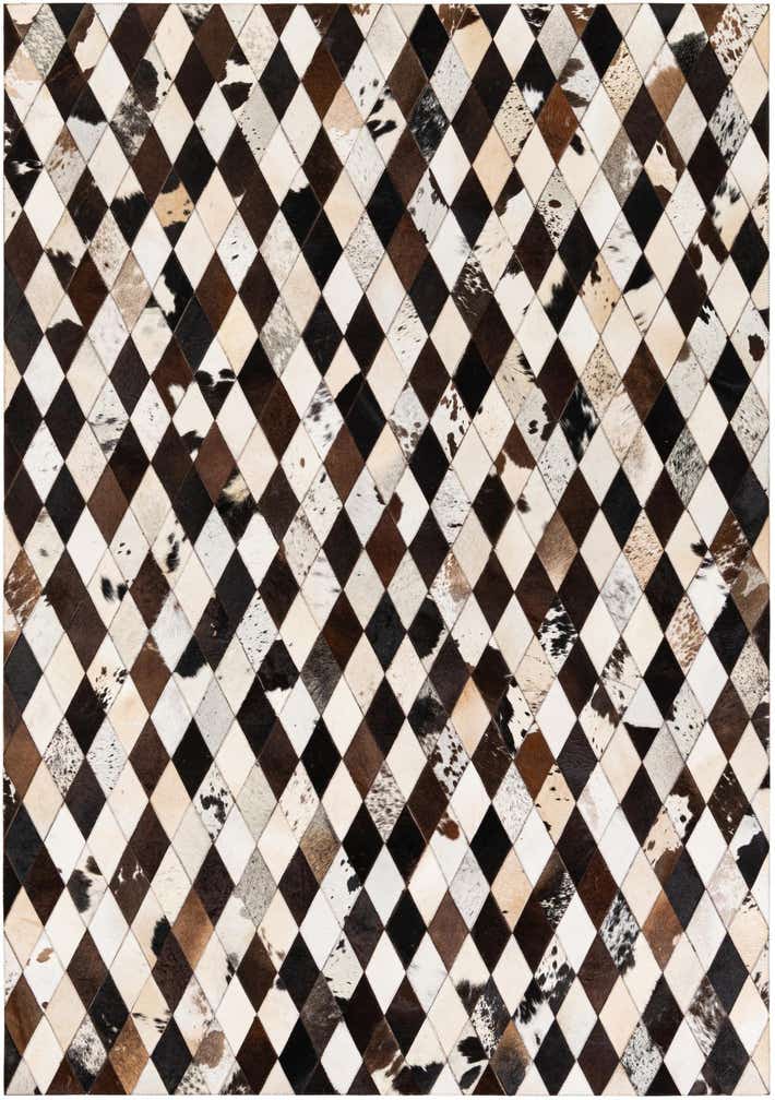 5' 8 x 8' Cowhide Stocks Rug